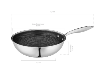 MÄSER Wokpfanne Professional mit Wabenbeschichtung 30cm