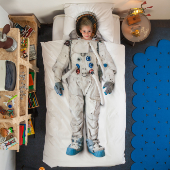 SNURK Kinder Bettwäschegarnitur Astronaut 160x210 cm + 65x100 cm
