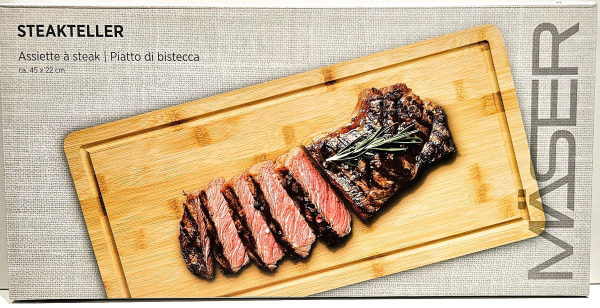 Mäser Steakteller aus Bambus – ca. 45 x 22 cm
