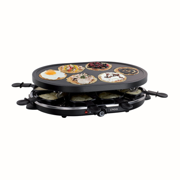 Raclette- und Mini-Crêpes-Gerät für 8 Personen